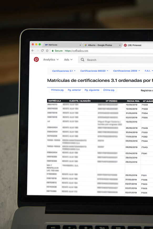 Aplicaciones CRUD para sistema de gestión de la producción para CST Fluidos